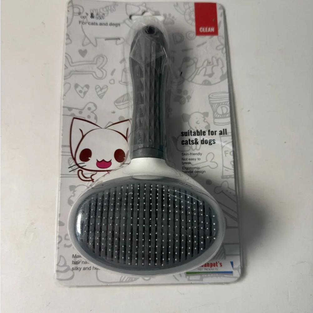 Gray Pet Grooming Brush